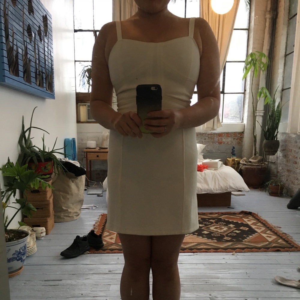 Silence + Noise cream cutout dress